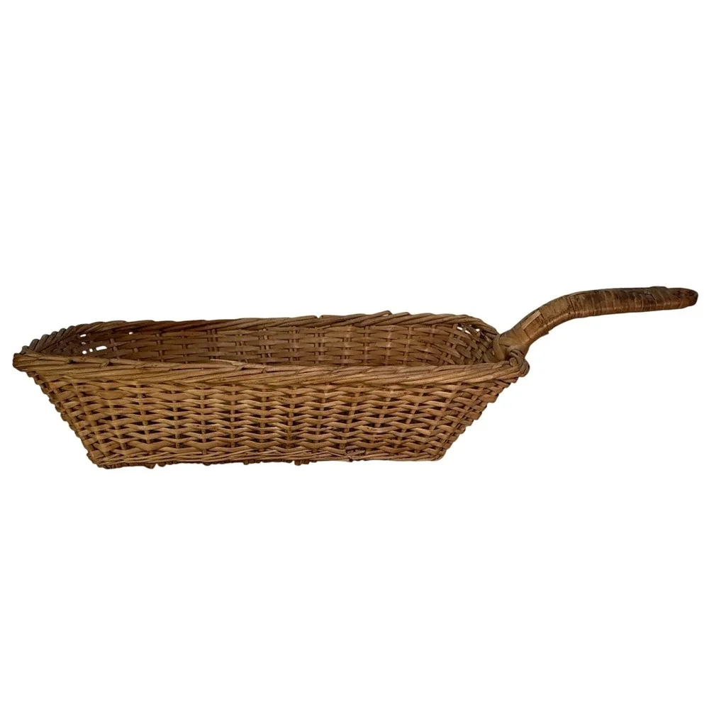 Vintage Long Handled Wicker Bread‎ Basket